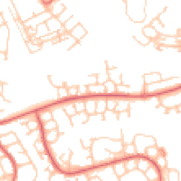 Daytime road noise heatmap for TS19 8FQ