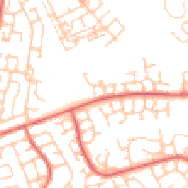Daytime road noise heatmap for TS19 8FS