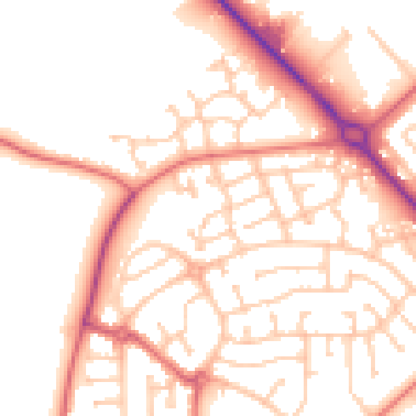 Daytime road noise heatmap for TS19 8GL