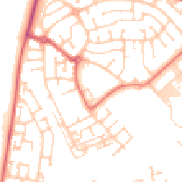 Daytime road noise heatmap for TS19 8QY