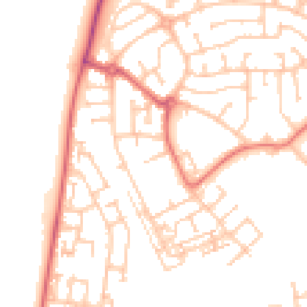 Daytime road noise heatmap for TS19 8RB