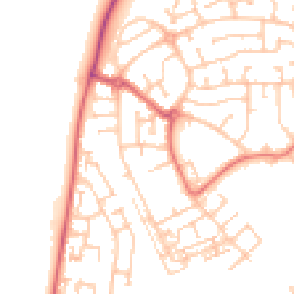 Daytime road noise heatmap for TS19 8RZ