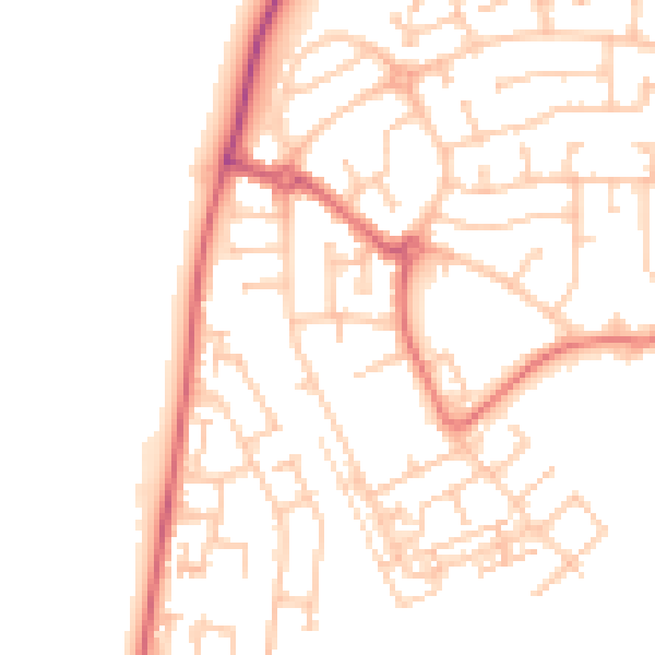 Daytime road noise heatmap for TS19 8SA