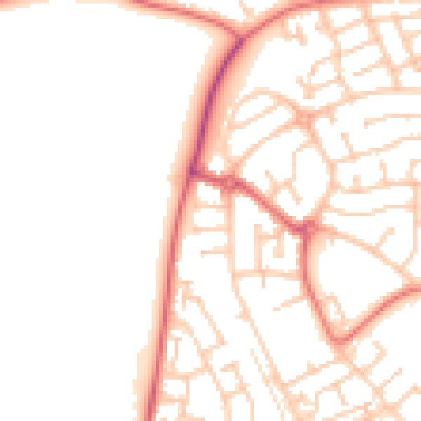 Daytime road noise heatmap for TS19 8SR