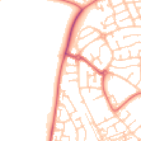 Daytime road noise heatmap for TS19 8SS