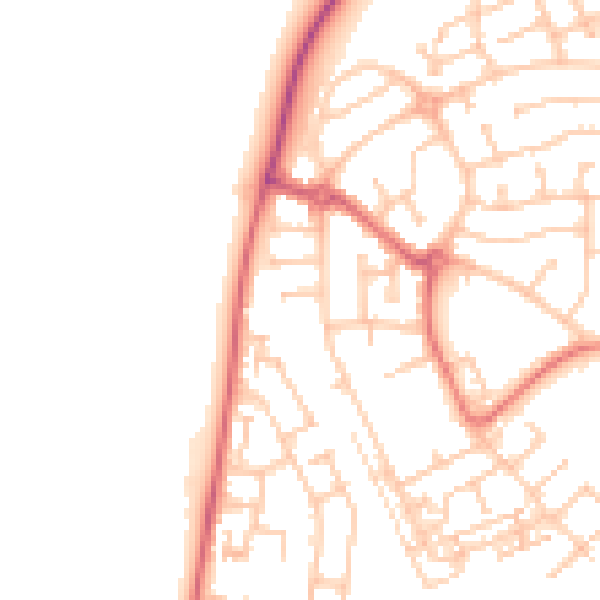 Daytime road noise heatmap for TS19 8SU