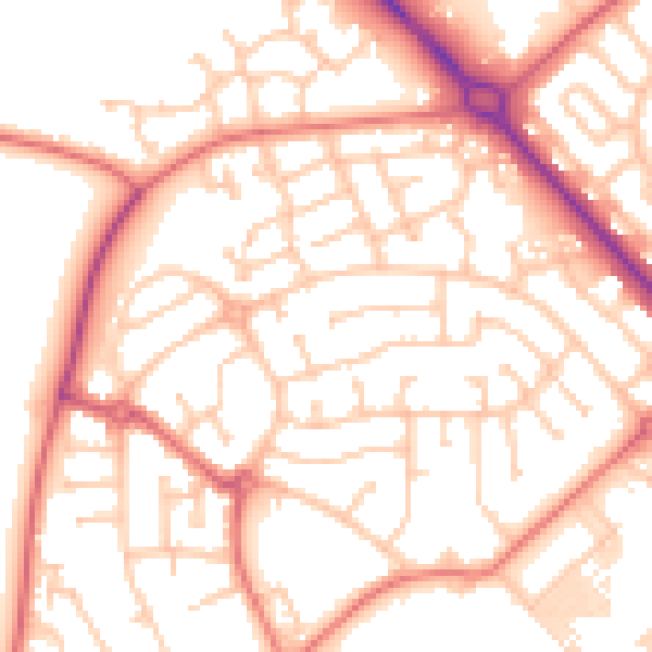 Daytime road noise heatmap for TS19 8WG