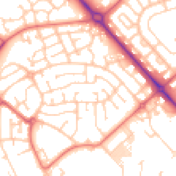 Daytime road noise heatmap for TS19 8WH
