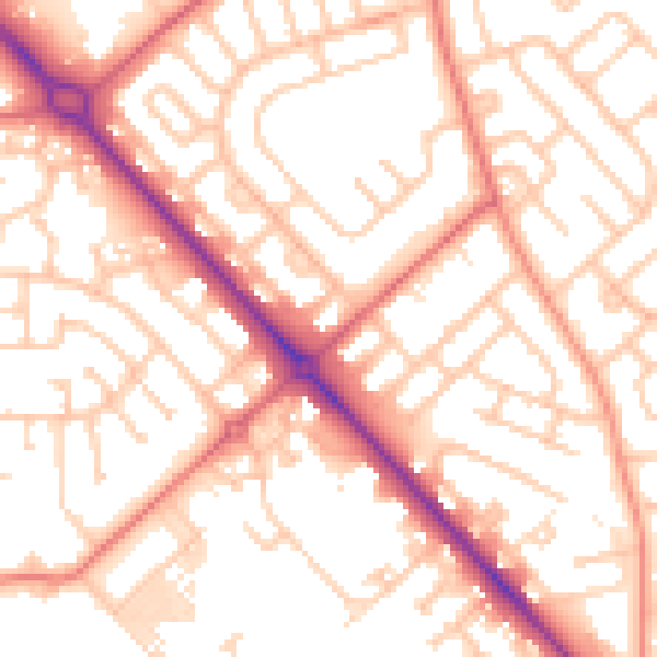 Daytime road noise heatmap for TS19 9BU