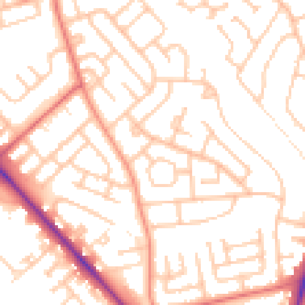 Daytime road noise heatmap for TS19 9DW