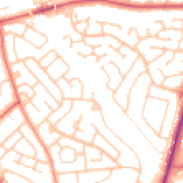 Daytime road noise heatmap for TS19 9EU