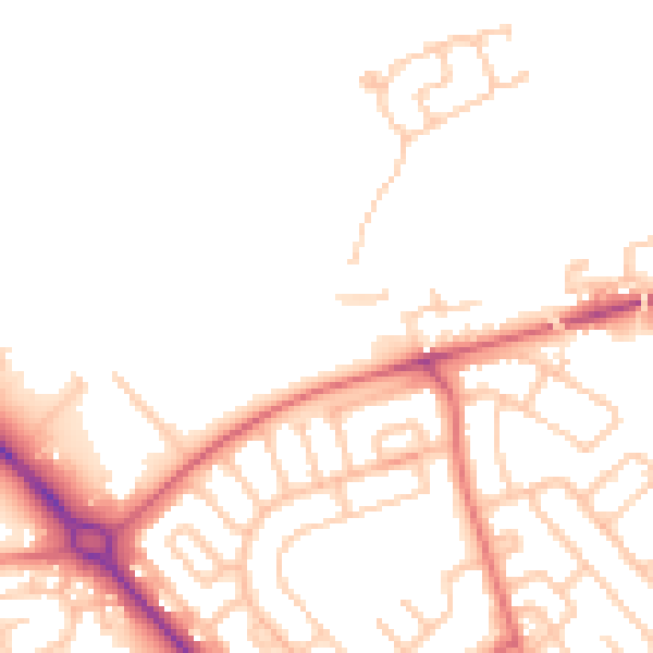 Daytime road noise heatmap for TS19 9FA