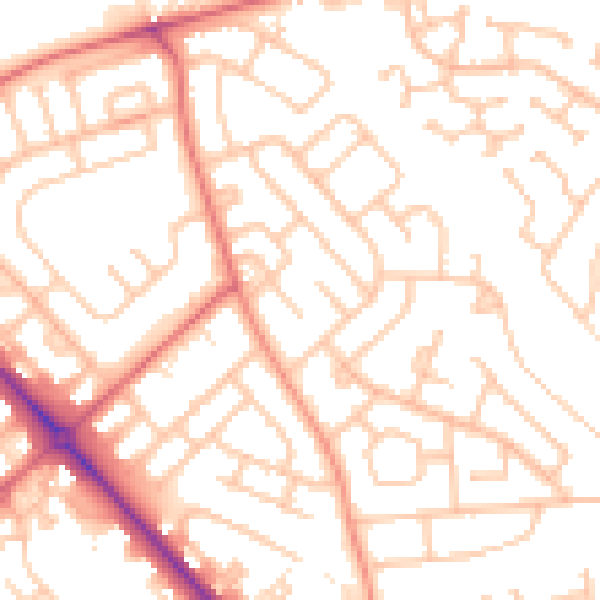 Daytime road noise heatmap for TS19 9HB