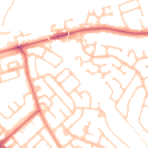 Daytime road noise heatmap for TS19 9HJ
