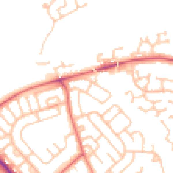 Daytime road noise heatmap for TS19 9HR