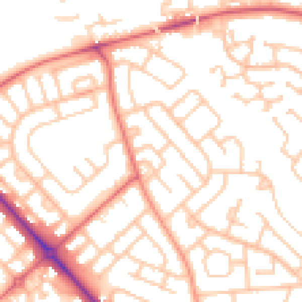 Daytime road noise heatmap for TS19 9JH