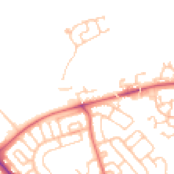 Daytime road noise heatmap for TS19 9JX