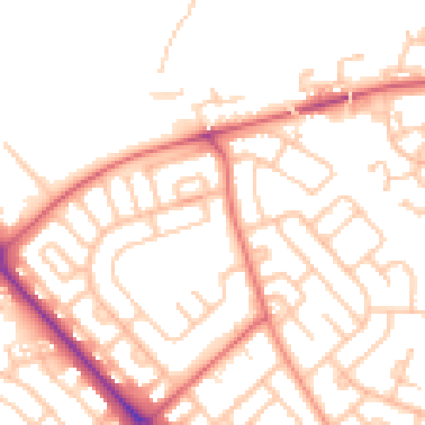 Daytime road noise heatmap for TS19 9LH