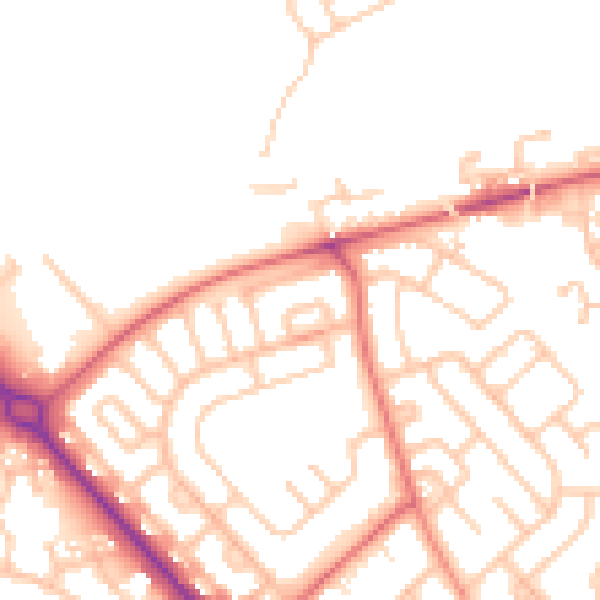 Daytime road noise heatmap for TS19 9LN