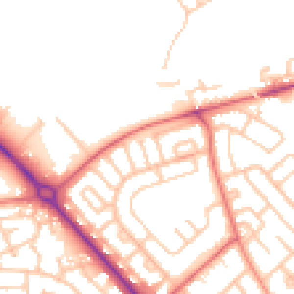 Daytime road noise heatmap for TS19 9LX