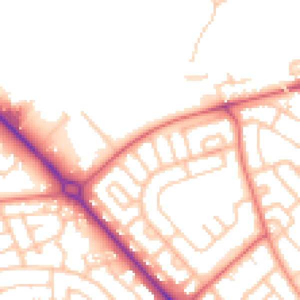 Daytime road noise heatmap for TS19 9LZ