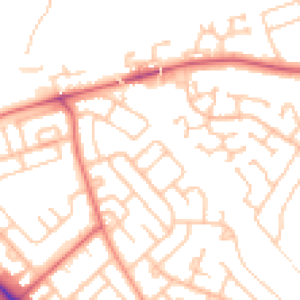 Daytime road noise heatmap for TS19 9RB