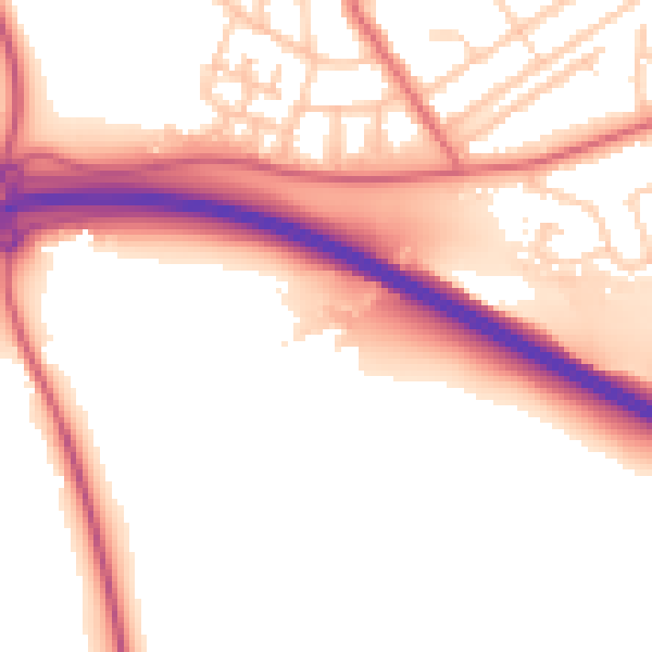 Daytime road noise heatmap for TS21 1AA