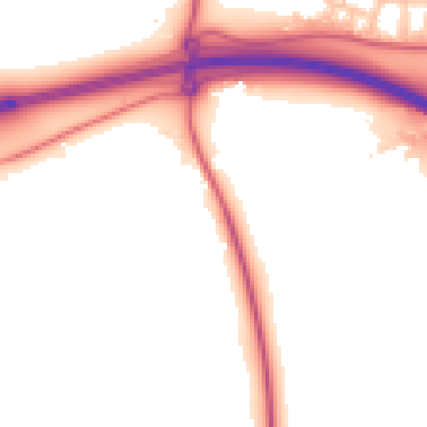 Daytime road noise heatmap for TS21 1AE