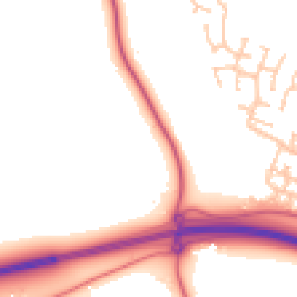 Daytime road noise heatmap for TS21 1AR