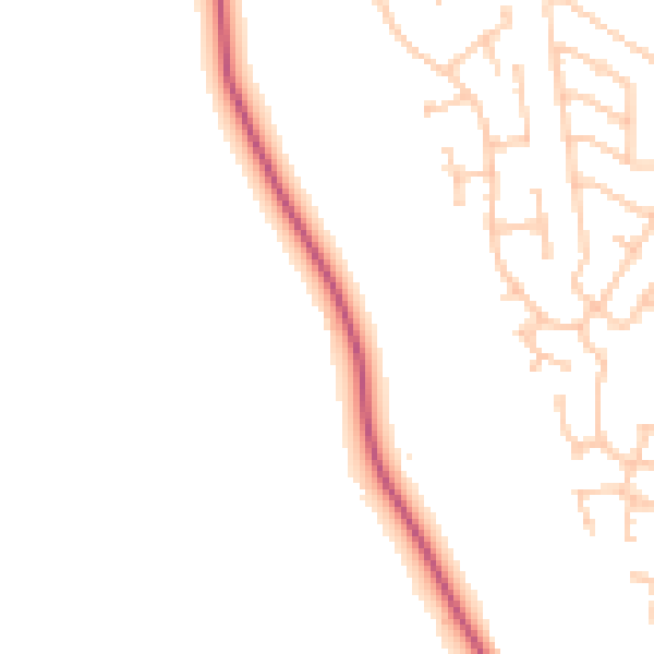 Daytime road noise heatmap for TS21 1AX