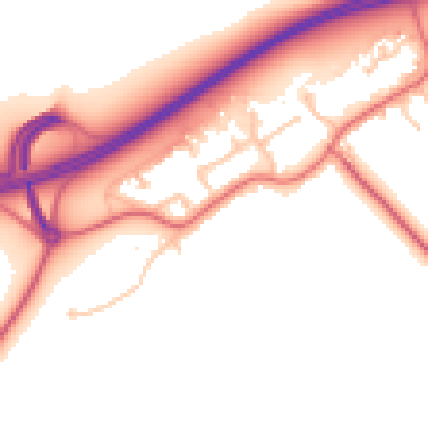 Daytime road noise heatmap for TS21 1DB