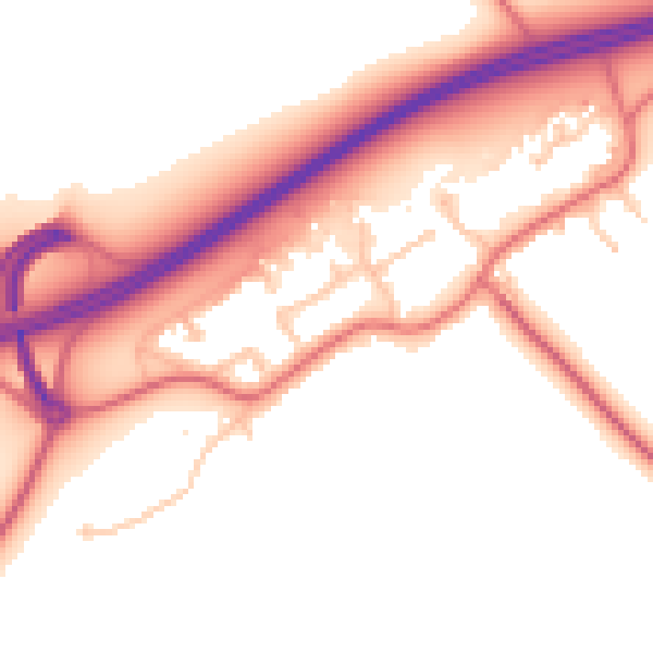 Daytime road noise heatmap for TS21 1DE