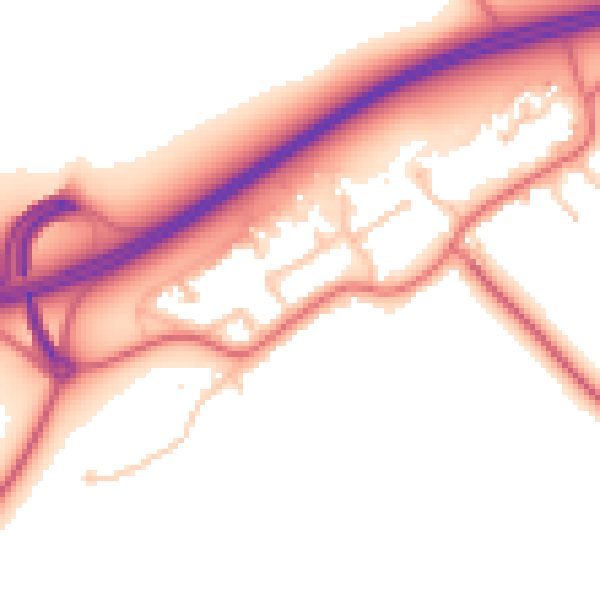 Daytime road noise heatmap for TS21 1DF