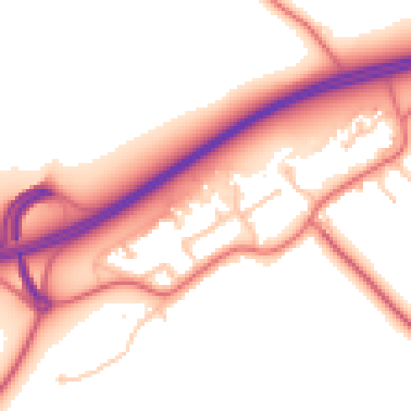 Daytime road noise heatmap for TS21 1DW