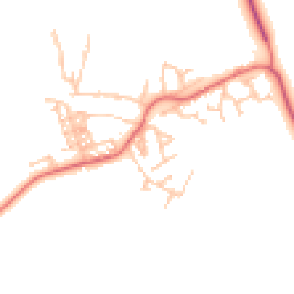 Daytime road noise heatmap for TS21 1JJ