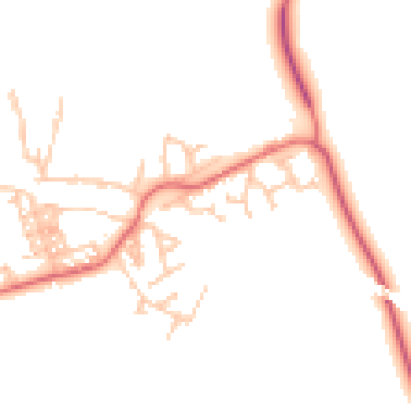 Daytime road noise heatmap for TS21 1NX