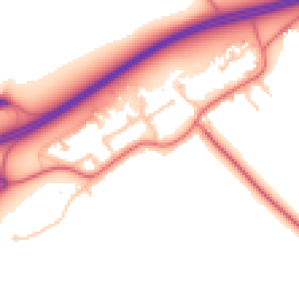 Daytime road noise heatmap for TS21 1PE