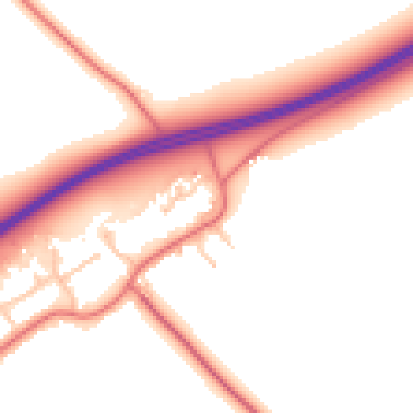 Daytime road noise heatmap for TS21 1PX