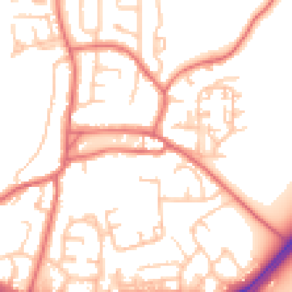Daytime road noise heatmap for TS21 2AH