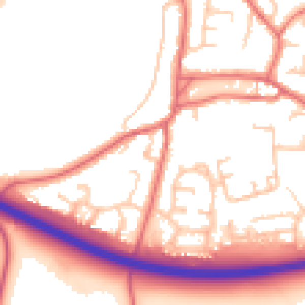 Daytime road noise heatmap for TS21 2DE