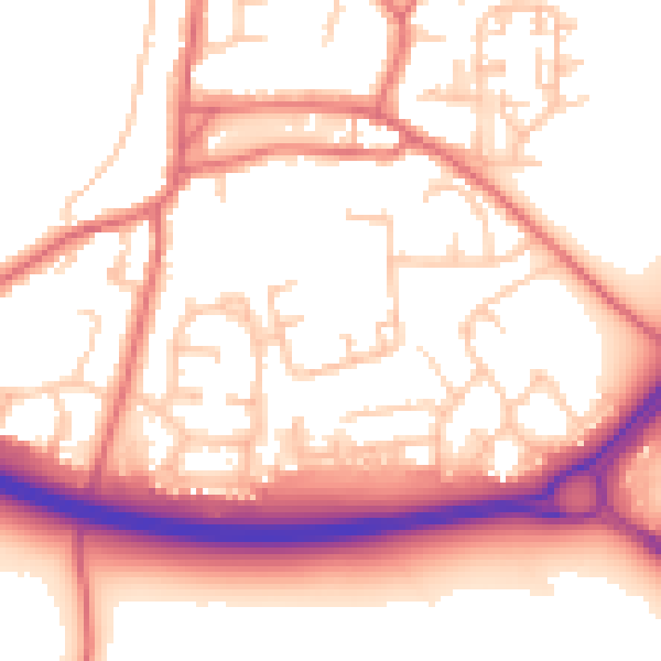 Daytime road noise heatmap for TS21 2DX