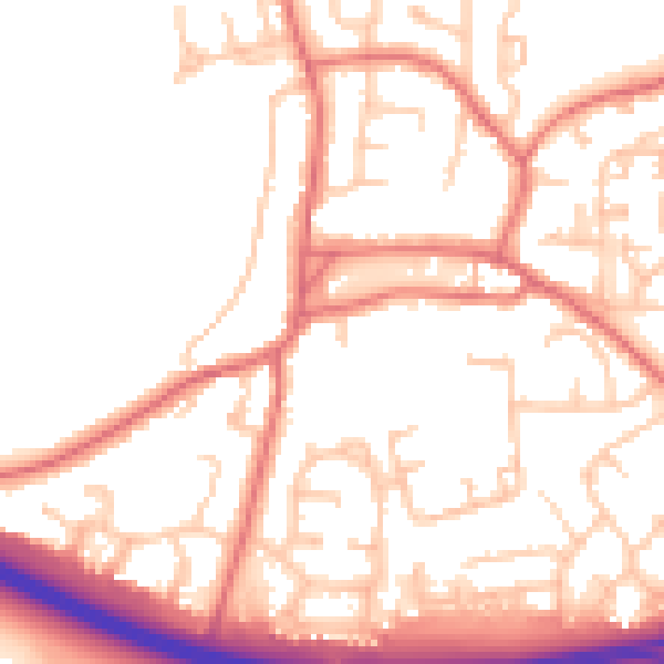 Daytime road noise heatmap for TS21 2GA