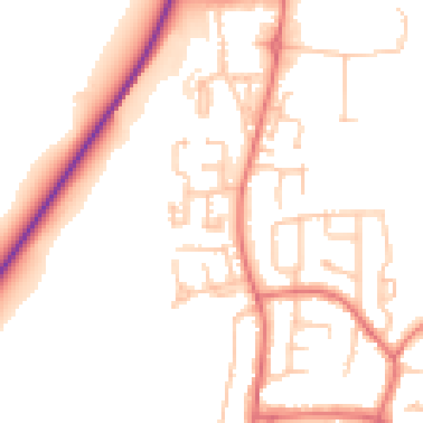 Daytime road noise heatmap for TS21 2JA