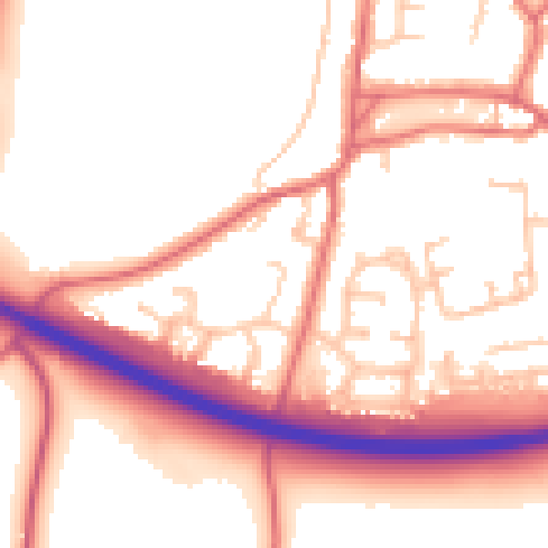 Daytime road noise heatmap for TS21 2JH