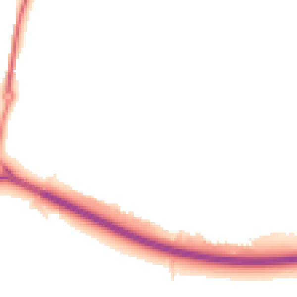 Night-time road noise heatmap for TS21 2JT