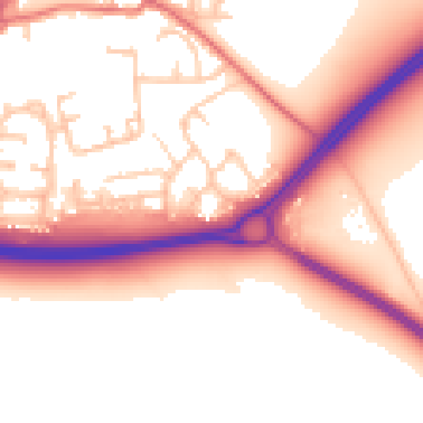 Daytime road noise heatmap for TS21 2JY