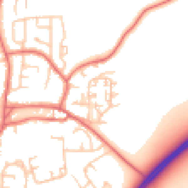 Daytime road noise heatmap for TS21 3AJ