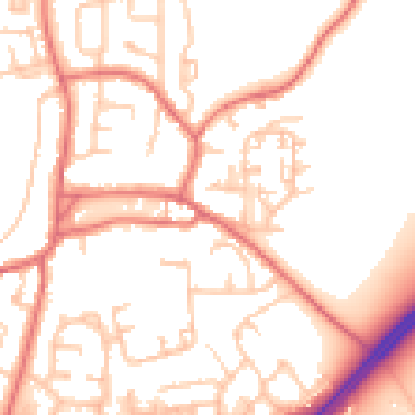 Daytime road noise heatmap for TS21 3AP