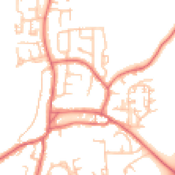 Daytime road noise heatmap for TS21 3BD