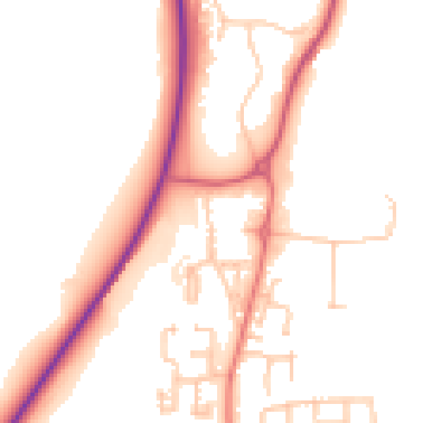 Daytime road noise heatmap for TS21 3BP